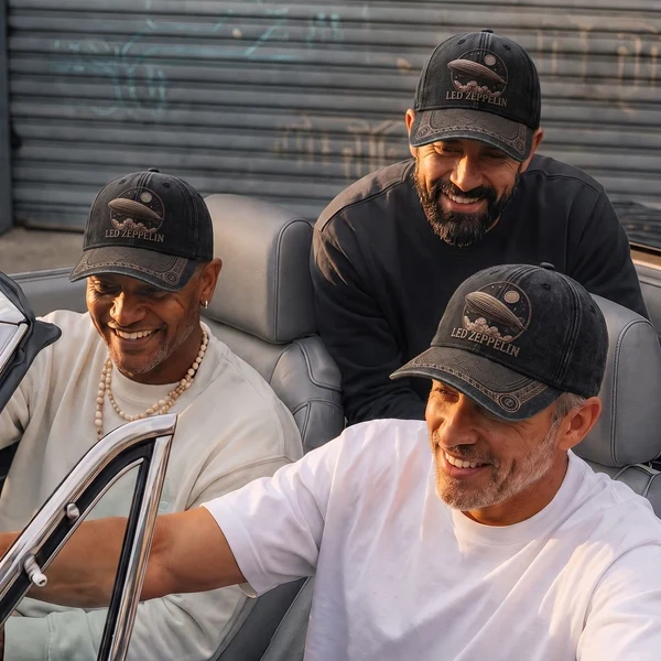 LZE Celestial Airship Distressed Denim Cap