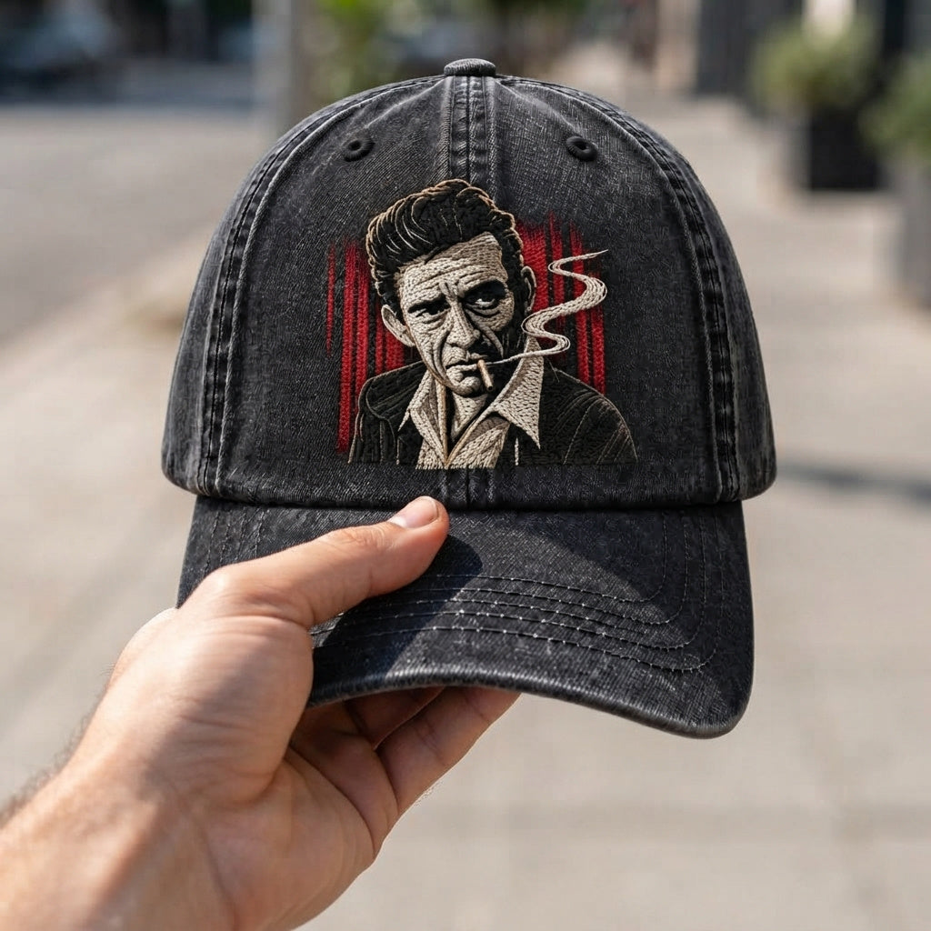 JCA Smoking Red Stripes Denim Cap