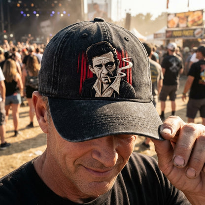 JCA Smoking Red Stripes Denim Cap