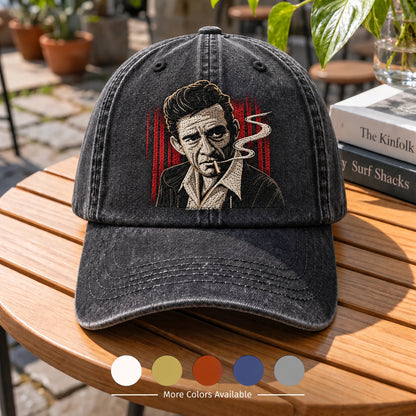 JCA Smoking Red Stripes Denim Cap