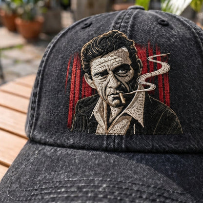 JCA Smoking Red Stripes Denim Cap