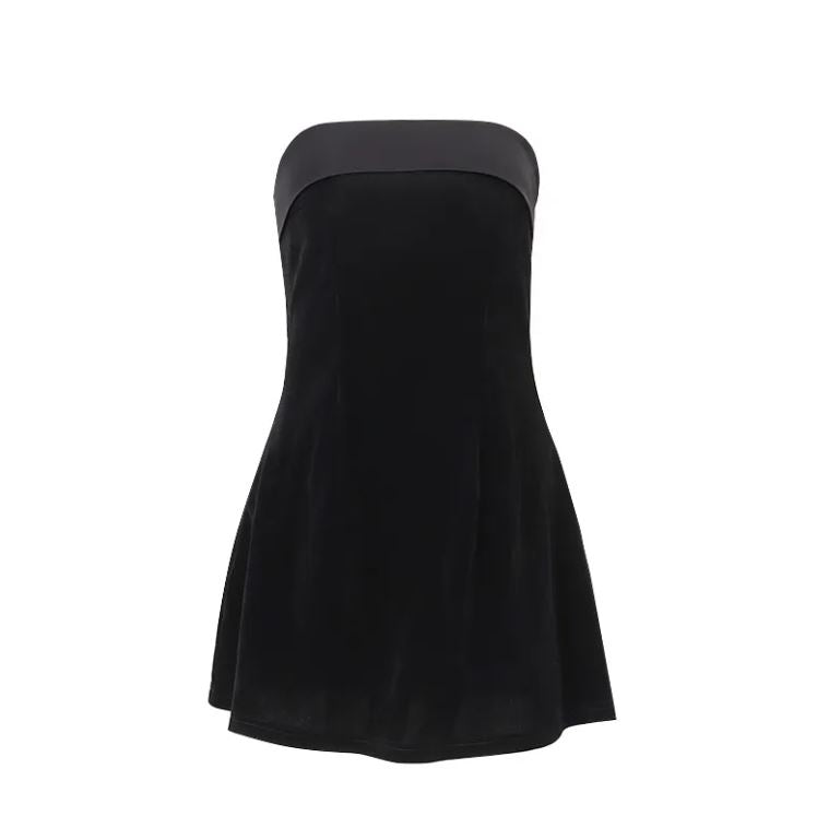 Women's Clothing Fashion Girl Backless Off-neck Tube Top Dress Women