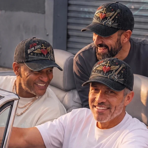 BJO Rock Heart Skyline Distressed Denim Cap