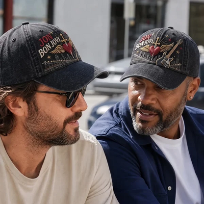 BJO Rock Heart Skyline Distressed Denim Cap